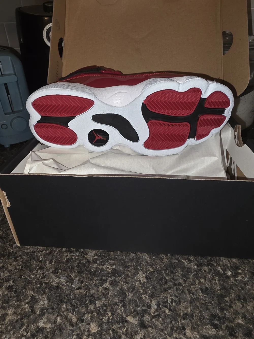 Jordan 6 Rings (PS) Unisex Kids Sneaker US 3Y Red/Black/White Leather 323432-601